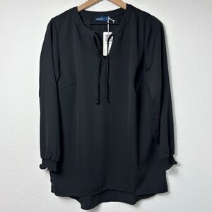 SANDY AND SID BLACK WOMEN LONG SLEEVE BLOUSE SIZE 8 BRAND NEW WITH TAGS